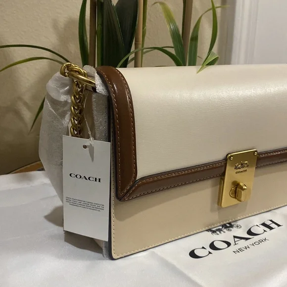 Coach Hutton Colorblock Leather Shoulder Bag - Picture 5 of 13